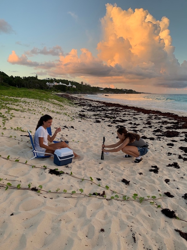 Camila sets up a shot for her film 'At Ease'